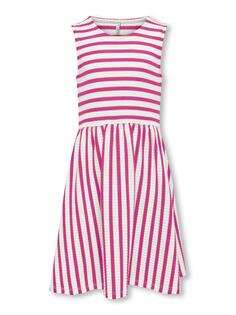 Платье KIDS ONLY Sommer KOGNELLA S/L CUTLINE DRESS, цвет cloud dancer/Stripes Raspberry Rose