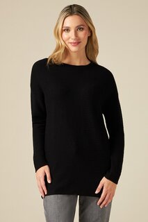 Шерстяной свитер с заниженными рукавами Oltre, черный