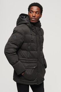 Зимняя куртка Ovin с карманами, капюшоном и утеплителем Superdry, черный