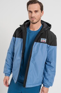 Зимняя куртка колор блок с капюшоном United Colors Of Benetton, черный