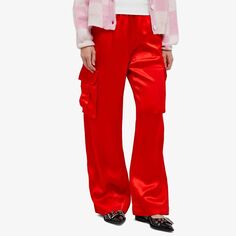 Stine Goya Атласные брюки карго Fatuna, красный