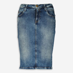 Темно-синяя джинсовая юбка миди Replay