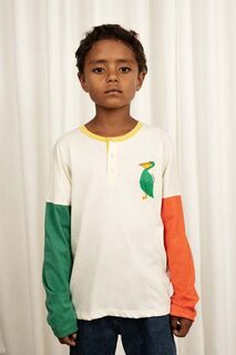 Хлопковая рубашка с длинными рукавами для мальчиков и девочек Mini Rodini, белый