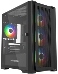 Корпус mATX Powercase Alisio Micro X4B V2 CAMCXB-A4 black, окно из закаленного стекла, ARGB, USB3.0, 2*USB2.0, audio