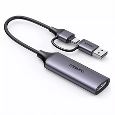 Устройство видеозахвата UGREEN CM716 25854_ Устройство видеозахвата UGREEN CM716 (25854) HD USB 1080P Video Capture Device. Цвет: серый