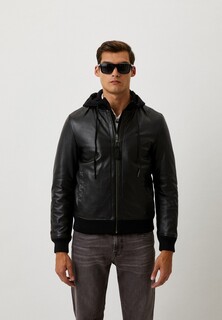 Куртка кожаная утепленная Bikkembergs 