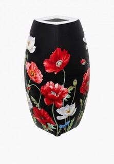 Ваза Elan Gallery 1,5 л 11х11х21 см "Маки на черном"