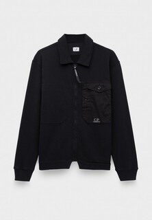 Олимпийка C.P. Company cotton fleece mixed zipped sweatshirt black