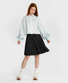 Юбка плиссе с эффектом гофре серая Button Blue
