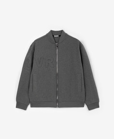 Толстовка из джерси со шрифтовыми элементами серая для мальчика Gulliver (170)