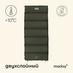 Спальный мешок maclay camping summer, одеяло, 2 слоя, правый, 220х90 см, +10/+25°с