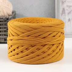 Трикотажная пряжа, ширина 7-9 мм, 100м/295 гр±10% (18 - горчица) Softino