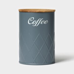 Банка для сыпучих продуктов magistro coffee graphite, 9,5×13,5 см