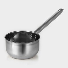 Ковш из нержавеющей стали с длинной ручкой, 2,1 л, d=18 см, металлическая ручка, цвет серебряный NO Brand