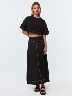 Юбка миди из смесового льна