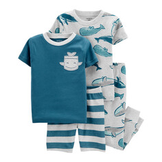 Домашняя одежда Carters Пижама для мальчика с китами (4 предмета)