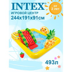Бассейны Бассейн Intex Игровой центр Тропики с горкой с горкой и распылителем 244х191х91см 57158