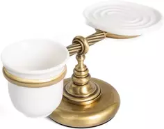 Стакан для зубных щеток с мыльницей Stil Haus Giunone G15M(25) настольный, бронза