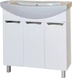 Тумба под раковину Misty Лаванда Э-Лав01080-011Пр 77,2 см, напольная, белый глянец