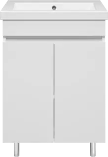 Тумба под раковину Misty Енисей Э-Ени01060-012 56,5 см, напольная, белый глянец/белый матовый