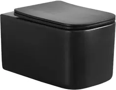 Унитаз подвесной Boheme Mane 970-SET-B безободковый, с сиденьем микролифт, черный матовый