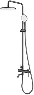 Душевая система Splenka S221.24.09 250 мм, со смесителем, графит матовый