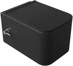 Унитаз подвесной Boheme Mane 970-SET-2-B безободковый, с функцией биде, с сиденьем микролифт, черный матовый