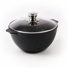 Казан алюминий, антипригарное покрытие, 4 л, Гранит black, с крышкой, Мечта, 54802