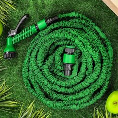 Шланг поливочный, удлиняющийся, 6 атм, 5 м, Frog Tools, латекс, с пистолетом, 0330107PP/0330107С