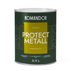 Грунт-эмаль Komandor 3 в 1 по металлу глянцевая 0,9 л