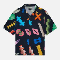 Мужская рубашка Edwin Modular All Over Print Crepe, цвет чёрный