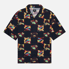 Мужская рубашка Edwin Saike Check All Over Print Crepe, цвет чёрный
