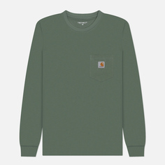 Мужской лонгслив Carhartt WIP Pocket Logo, цвет зелёный