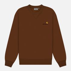 Мужская толстовка Carhartt WIP American Script, цвет коричневый