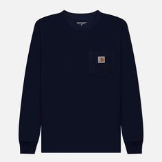 Мужской лонгслив Carhartt WIP Pocket Logo, цвет синий
