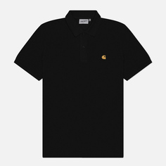 Мужское поло Carhartt WIP Chase Pique, цвет чёрный