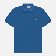 Мужское поло Carhartt WIP Chase Pique, цвет голубой