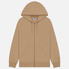 Мужская толстовка Carhartt WIP Hooded Chase Full Zip, цвет бежевый