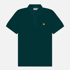 Мужское поло Carhartt WIP Chase Pique, цвет зелёный