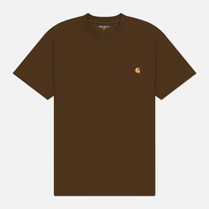 Мужская футболка Carhartt WIP American Script, цвет коричневый