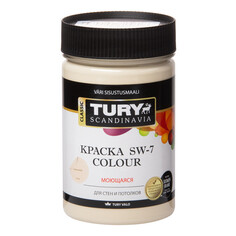 Краски для стен и потолков краска акриловая TURY SW-7 Colour для стен и потолков моющаяся 0,4кг крем-брюле, арт.КрВДSW70,4КБ