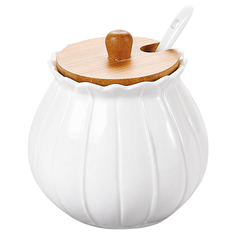Сахарницы сахарница ATMOSPHERE Aeriх 350мл с ложкой фарфор, бамбук Atmosphere®