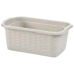 Контейнеры, корзинки, ящики для хранения корзина GENSINI Rattan, 24x15x10 см, 3 л, для бытовых нужд, пластик, без крышки, бежевый