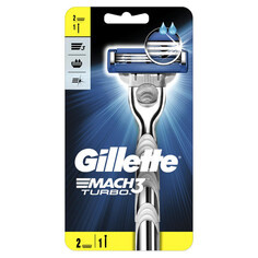 Станки для бритья многоразовые станок для бритья GILLETTE Mach3 Turbo 3D + 1 кассета 3 лезвия