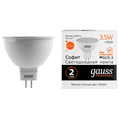 Лампы светодиодные лампа GAUSS Elementary 3.5Вт GU5.3 LED 290Лм 3000K MR16 спот