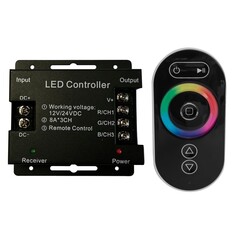 Контроллеры светодиодные контроллер RGB APEYRON 288Вт 12В 3х8А радио пульт сенсорный