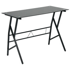 Компьютерные столы стол компьютерный GD-02 черное стекло/черный металл