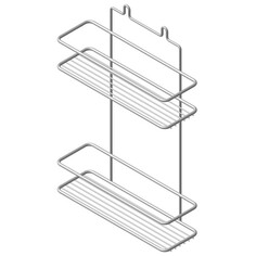 Полки для ванной комнаты полка прямая 2-ярусная PROFFERO 25*8*36 сталь хром
