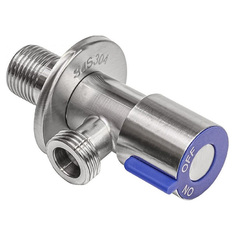 Запорная арматура для бытовой техники кран угловой 1/2" х 3/4" НР/НР нерж сталь с отражателем Terma