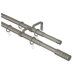 Карнизы карниз телескоп. 2-рядный ARTTEX 160-300см 16/19мм хром матовый наконечник цилиндр, арт.288.587